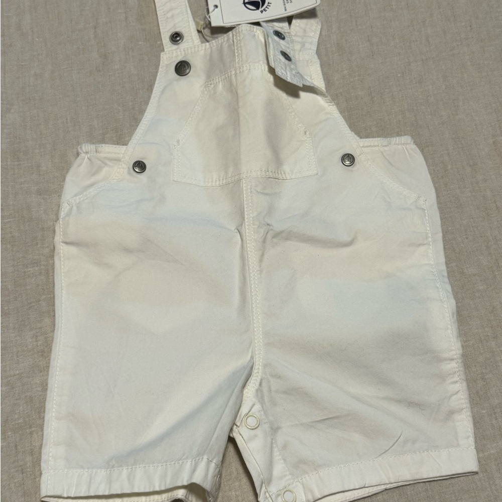 Petit Bateau White Kids Overalls